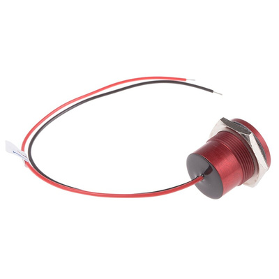 RS PRO Red Panel Mount Indicator, 220V ac, 22mm Mounting Hole Size, Faston, Solder Lug Termination, IP67
