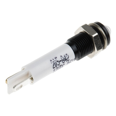 RS PRO Green, Red Panel Mount Indicator, 12V dc, 6mm Mounting Hole Size, Solder Tab Termination