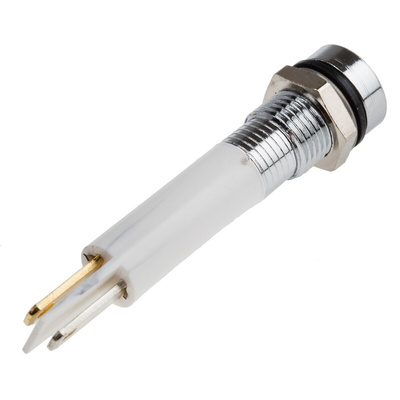 RS PRO White Panel Mount Indicator, 8mm Mounting Hole Size, Solder Tab Termination, IP67