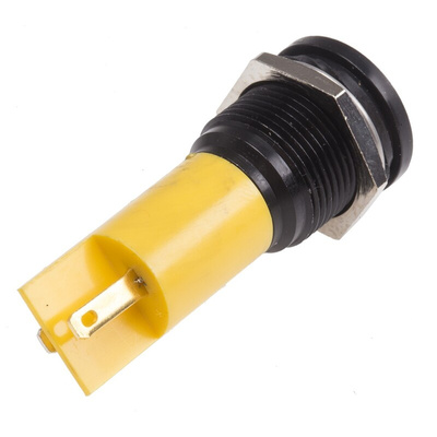RS PRO Yellow Panel Mount Indicator, 12V, 16mm Mounting Hole Size, Solder Tab Termination