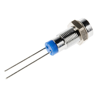 RS PRO Blue Panel Mount Indicator, 2V dc, 6mm Mounting Hole Size, Lead Pin Termination