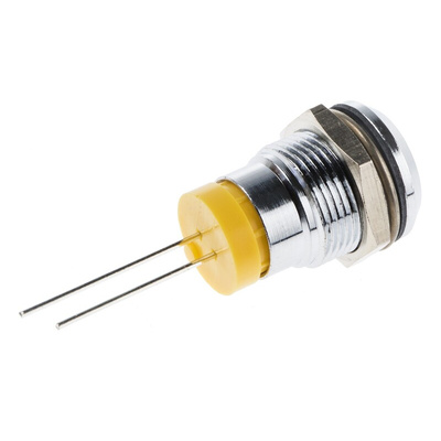 RS PRO Yellow Panel Mount Indicator, 2V dc, 12mm Mounting Hole Size