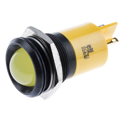 RS PRO Yellow Panel Mount Indicator, 24 → 36V dc, 22mm Mounting Hole Size