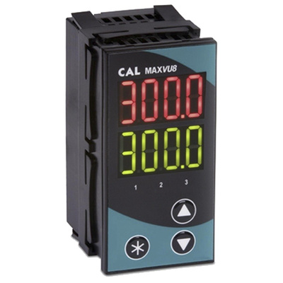 CAL MAXVU Panel Mount PID Temperature Controller, 96 x 48mm 1 Input, 3 Output Relay, SSR, 110 → 240 V ac Supply