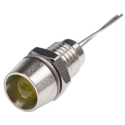 RS PRO Yellow Panel Mount Indicator, 3.1V, 8mm Mounting Hole Size