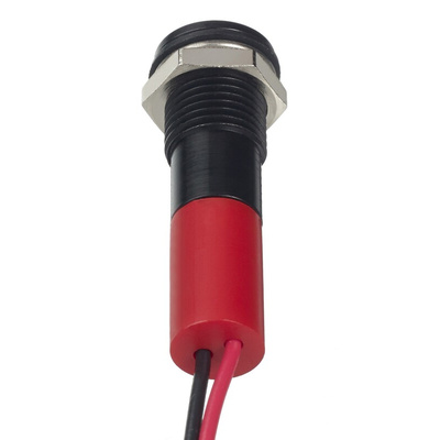 RS PRO Red Panel Mount Indicator, 24V dc, 8mm Mounting Hole Size, Lead Wires Termination, IP67