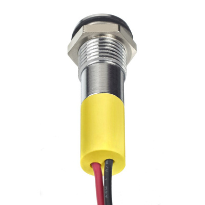 RS PRO Yellow Panel Mount Indicator, 2V dc, 8mm Mounting Hole Size, Lead Wires Termination, IP67
