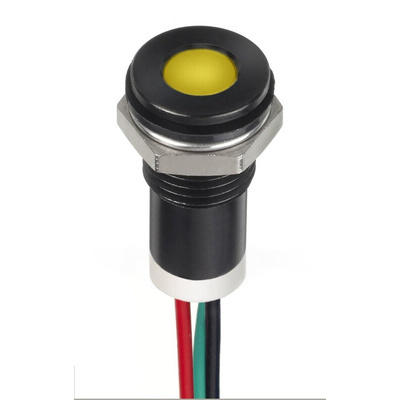 RS PRO Red, Yellow Panel Mount Indicator, 24V dc, 8mm Mounting Hole Size, Lead Wires Termination, IP67