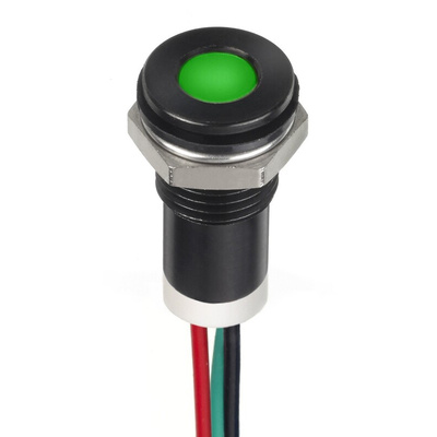 RS PRO Red, Yellow Panel Mount Indicator, 24V dc, 8mm Mounting Hole Size, Lead Wires Termination, IP67