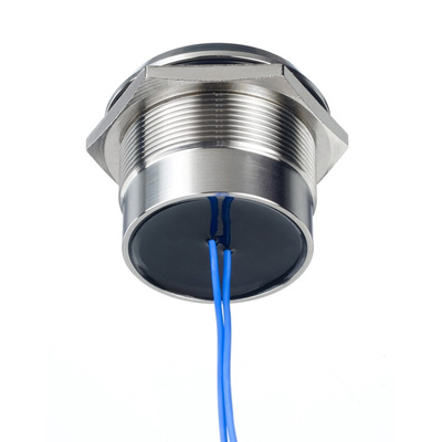 RS PRO Blue Panel Mount Indicator, 12 → 24V ac/dc, 30mm Mounting Hole Size, Lead Wires Termination, IP67, IP69K