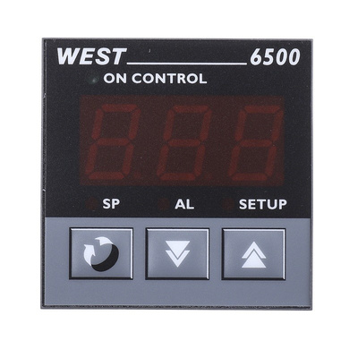 West Instruments N6500 PID Temperature Controller, 48 x 48 (1/16 DIN)mm, 2 Output Relay, 24 → 48 V ac/dc Supply