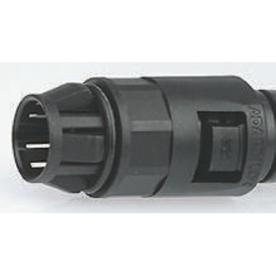 Adaptaflex M20 Push In Coupler Cable Conduit Fitting, Black 21mm nominal size
