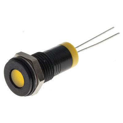 RS PRO Yellow Panel Mount Indicator, 2V dc, 8mm Mounting Hole Size, IP67