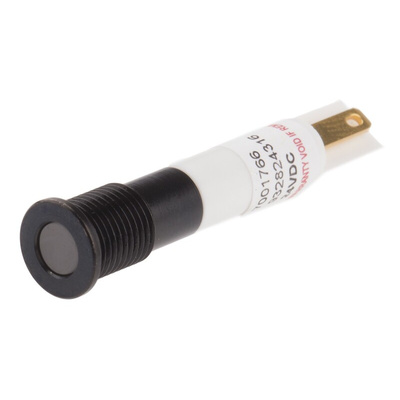 RS PRO White Panel Mount Indicator, 24V dc, 8mm Mounting Hole Size, Solder Tab Termination, IP67