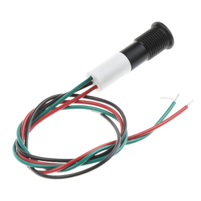 RS PRO Panel Mount Indicator, 12V dc, 8mm Mounting Hole Size, Lead Wires Termination, IP67
