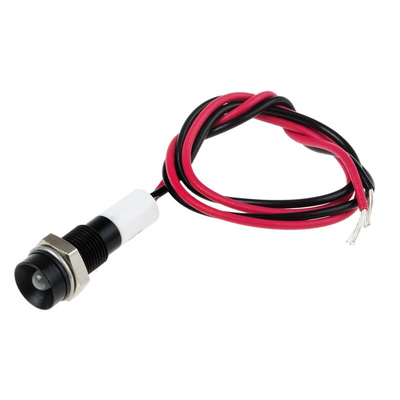 RS PRO Green, Red Panel Mount Indicator, 12V dc, 6mm Mounting Hole Size, Lead Wires Termination, IP67