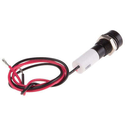 RS PRO White Panel Mount Indicator, 24V dc, 8mm Mounting Hole Size, Lead Wires Termination, IP67