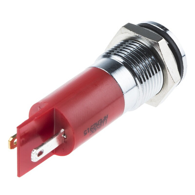 RS PRO Red Panel Mount Indicator, 110V dc, 14mm Mounting Hole Size, IP67