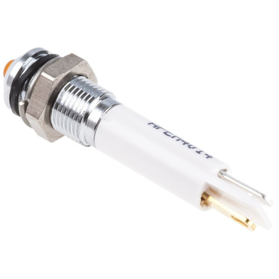 RS PRO Orange Panel Mount Indicator, 10.8 → 13.2V dc, 6mm Mounting Hole Size, IP67