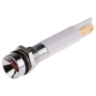 RS PRO Orange Panel Mount Indicator, 10.8 → 13.2V dc, 8mm Mounting Hole Size, IP67