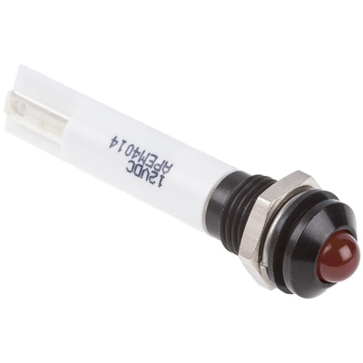 RS PRO Orange Panel Mount Indicator, 10.8 → 13.2V dc, 8mm Mounting Hole Size, IP67