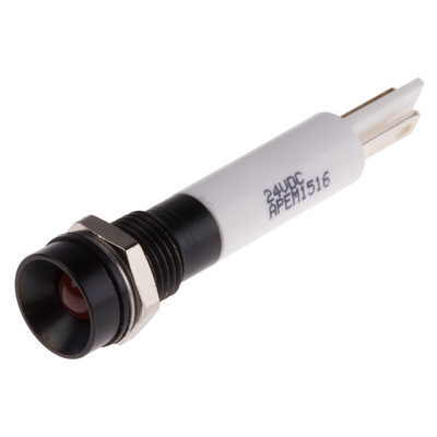 RS PRO Orange Panel Mount Indicator, 21.6 → 26.4V dc, 8mm Mounting Hole Size, IP67