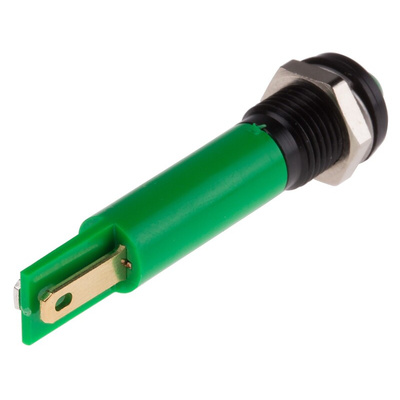 RS PRO Green Panel Mount Indicator, 110V ac, 8mm Mounting Hole Size, IP67