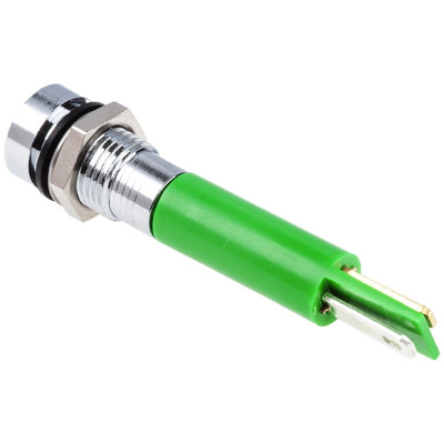 RS PRO Green Panel Mount Indicator, 110V ac, 8mm Mounting Hole Size, IP67