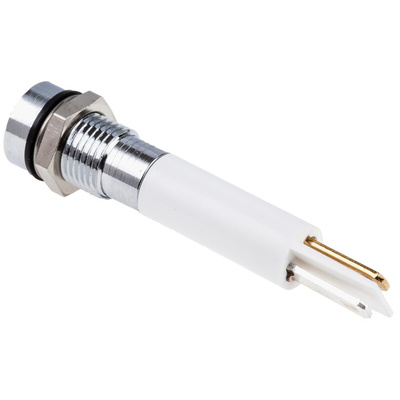 RS PRO White Panel Mount Indicator, 110V ac, 8mm Mounting Hole Size, IP67