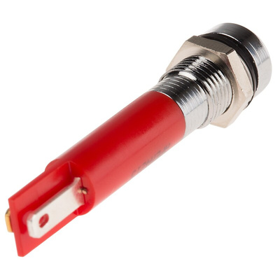 RS PRO Red Panel Mount Indicator, 220V ac, 8mm Mounting Hole Size, IP67