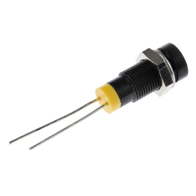 RS PRO Yellow Panel Mount Indicator, 2V dc, 6mm Mounting Hole Size, Lead Pin Termination