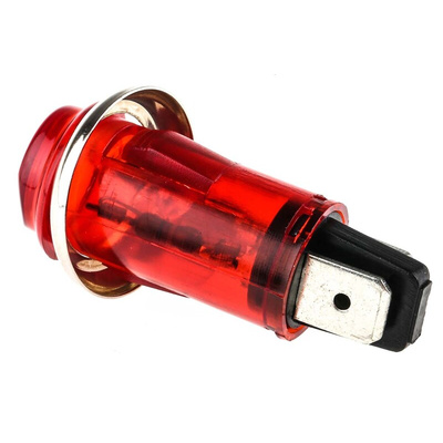 CAMDENBOSS Red Neon Panel Mount Indicator, 240V, 13mm Mounting Hole Size