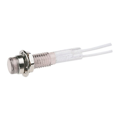 CAMDENBOSS White Panel Mount Indicator, 28V, 6.4mm Mounting Hole Size, Lead Wires Termination