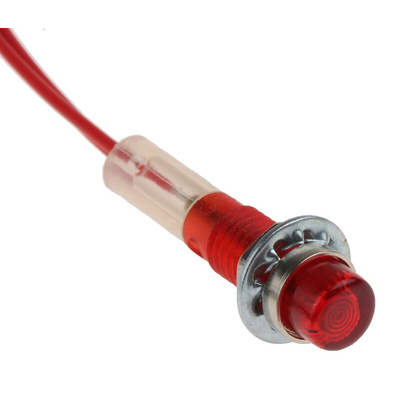 CAMDENBOSS Red Panel Mount Indicator, 240V, 6.4mm Mounting Hole Size, Lead Wires Termination