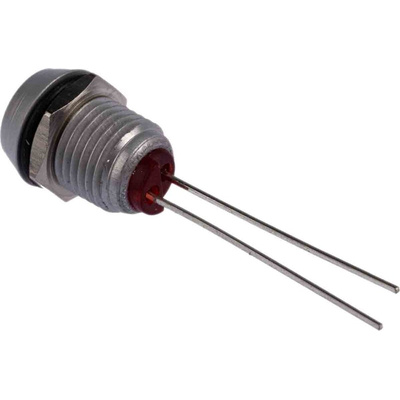 Bulgin Red Panel Mount Indicator, 2V dc, 8mm Mounting Hole Size, Lead Wires Termination