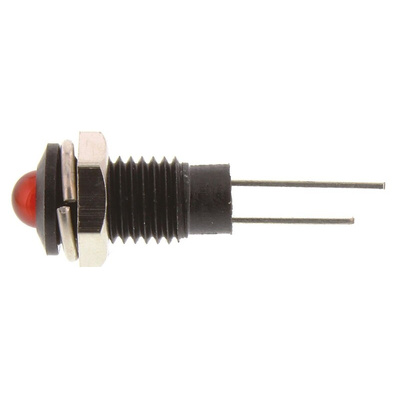 Bulgin Red Panel Mount Indicator, 2V, 6.1mm Mounting Hole Size, Lead Wires Termination