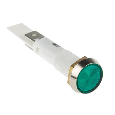 Arcolectric (Bulgin) Ltd Green Neon Panel Mount Indicator, 230V ac, 10mm Mounting Hole Size