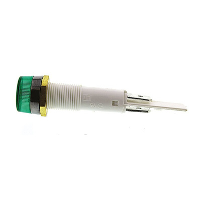 Arcolectric (Bulgin) Ltd Green Neon Panel Mount Indicator, 230V ac, 10mm Mounting Hole Size, Solder Tab Termination