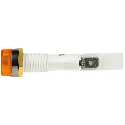 Arcolectric (Bulgin) Ltd Orange Neon Panel Mount Indicator, 230V ac, 10mm Mounting Hole Size, Solder Tab Termination