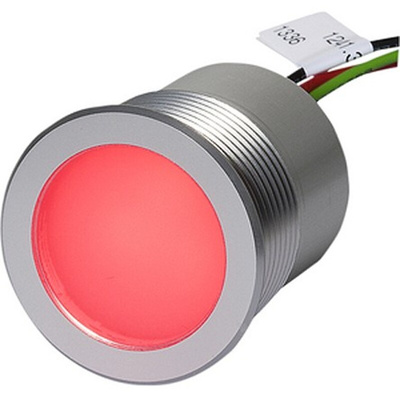 Schurter Panel Mount Indicator, 5 → 28V dc, 30.1mm Mounting Hole Size, Lead Wires Termination, IP67, IP69K
