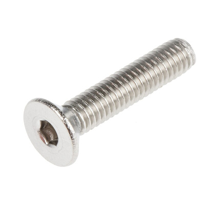 RS PRO Plain Stainless Steel Hex Socket Countersunk Screw, ISO 10642, M4 x 20mm