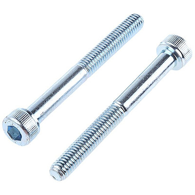 RS PRO Bright Zinc Plated Steel Hex Socket Cap Screw, DIN 912, M10 x 70mm