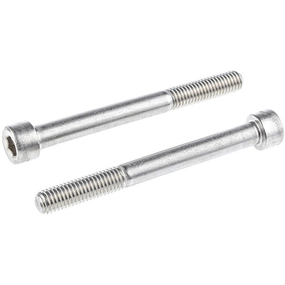 RS PRO Plain Stainless Steel Hex Socket Cap Screw, DIN 912, M10 x 80mm