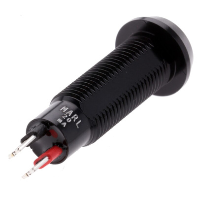 Marl Red Panel Mount Indicator, 8.1mm Mounting Hole Size, Solder Tab Termination, IP67