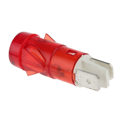 Arcolectric (Bulgin) Ltd Red Neon Panel Mount Indicator, 230V ac, 12.7mm Mounting Hole Size