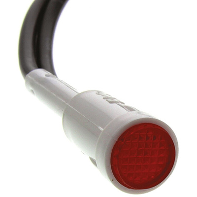Arcolectric (Bulgin) Ltd Red Neon Panel Mount Indicator, 230V ac, 8mm Mounting Hole Size, Lead Wires Termination
