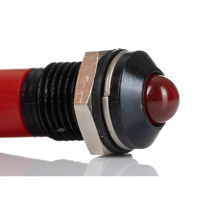 RS PRO Red Panel Mount Indicator, 2V dc, 8mm Mounting Hole Size, Lead Wires Termination, IP67