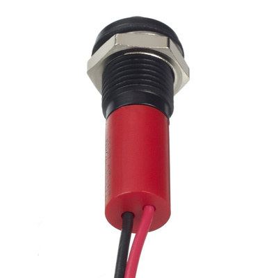 RS PRO Red Panel Mount Indicator, 12V dc, 8mm Mounting Hole Size, Lead Wires Termination, IP67