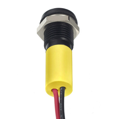 RS PRO Yellow Panel Mount Indicator, 2V dc, 8mm Mounting Hole Size, Lead Wires Termination, IP67