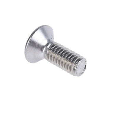RS PRO Plain Stainless Steel Hex Socket Countersunk Screw, ISO 10642, M6 x 16mm